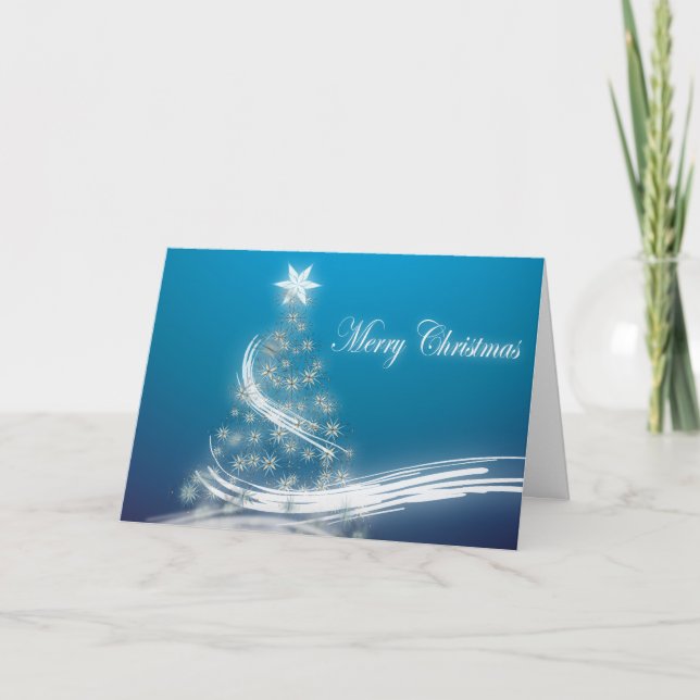 Cartes Pour Fêtes Annuelles arbre de Noël à feuillage persistant élégant de (Devant)
