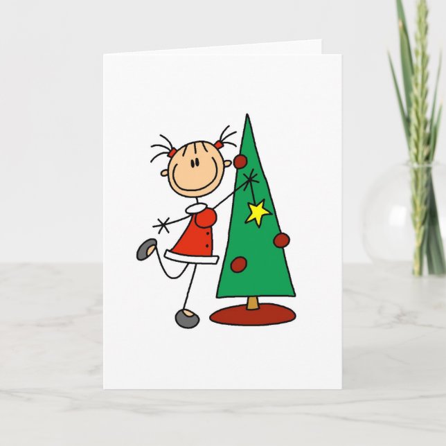 Cartes Pour Fêtes Annuelles Arbre de Noël à Figurines Bâtons (Devant)