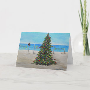 Cartes Pour Fêtes Annuelles Arbre de Noël à la plage