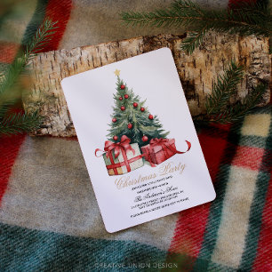 Cartes Pour Fêtes Annuelles Arbre de Noël à l'aquarelle Fête de Noël