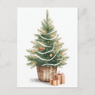 Cartes Pour Fêtes Annuelles Arbre de Noël à l'aquarelle minimaliste
