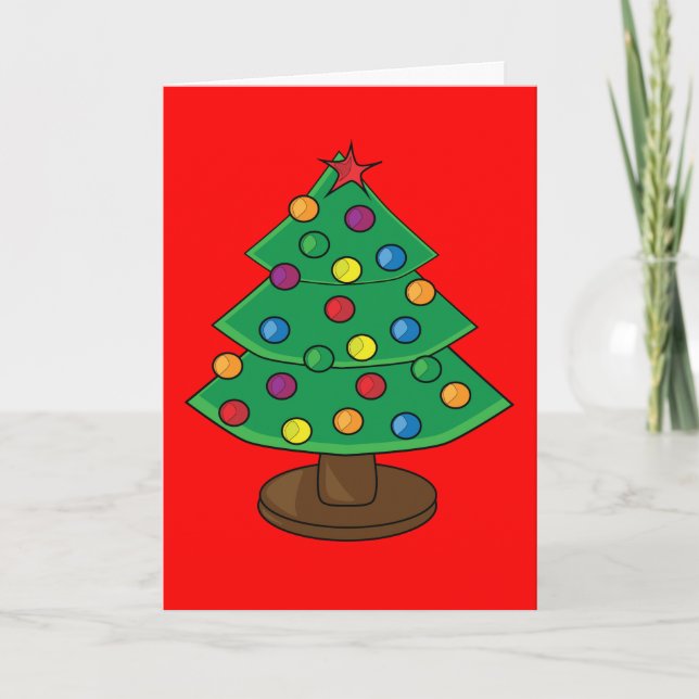 Cartes Pour Fêtes Annuelles Arbre de Noël à trois niveaux (Devant)