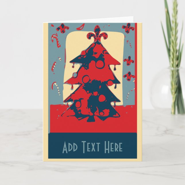 Cartes Pour Fêtes Annuelles Arbre de Noël Abstrait (Devant)