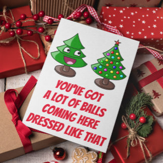 Cartes Pour Fêtes Annuelles Arbre de Noël amusant - Beaucoup de balles