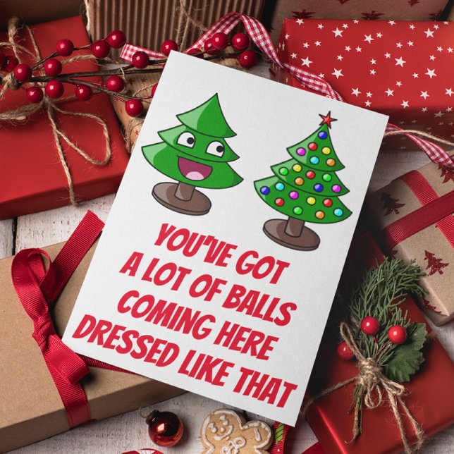 Cartes Pour Fêtes Annuelles Arbre de Noël amusant - Beaucoup de balles (Créateur téléchargé)
