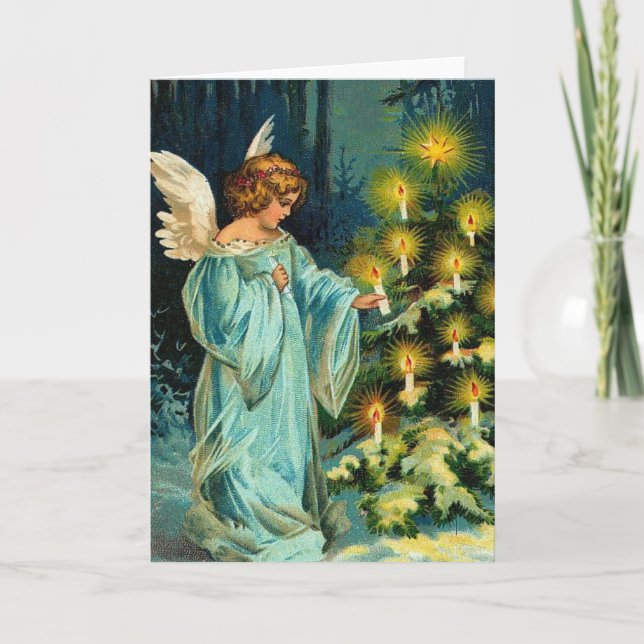 Cartes Pour Fêtes Annuelles Arbre de Noël Angel (Devant)
