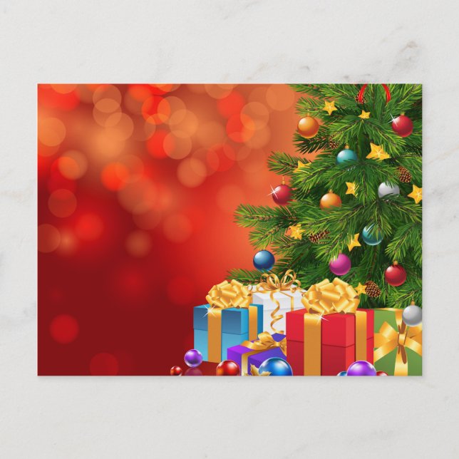 Cartes Pour Fêtes Annuelles Arbre de Noël Animé et cadeaux (Devant)