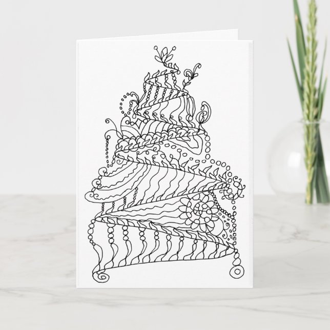 Cartes Pour Fêtes Annuelles Arbre de Noël artistique (Devant)