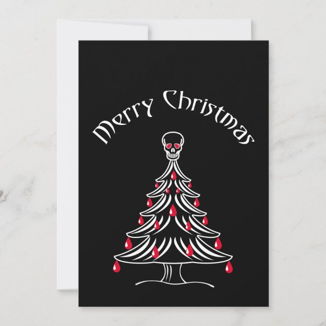 Cartes Pour Fêtes Annuelles Arbre de Noël au crâne (Devant)