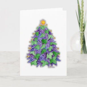 Cartes Pour Fêtes Annuelles Arbre de Noël aux raisins de vin