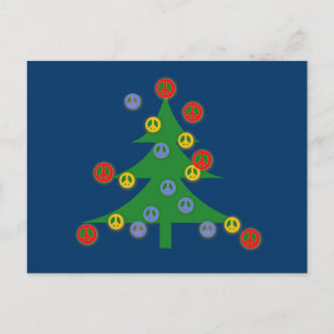 Cartes Pour Fêtes Annuelles Arbre de Noël avec signes de paix