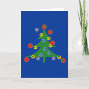 Cartes Pour Fêtes Annuelles Arbre de Noël avec signes de paix