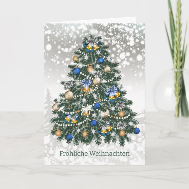 Cartes Pour Fêtes Annuelles Arbre de Noël Baubles allemand (Devant)