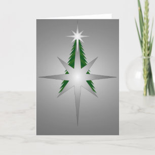 Cartes Pour Fêtes Annuelles Arbre de Noël Bethléem Star (Argent)