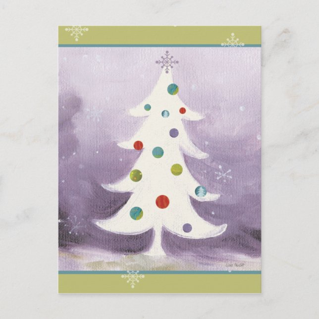 Cartes Pour Fêtes Annuelles Arbre de Noël blanc (Devant)