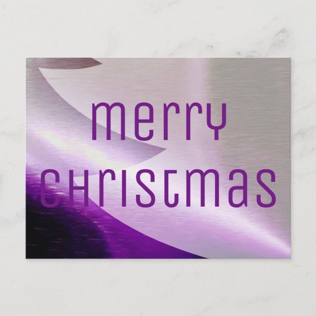 Cartes Pour Fêtes Annuelles Arbre de Noël blanc d'argent violet élégant (Devant)