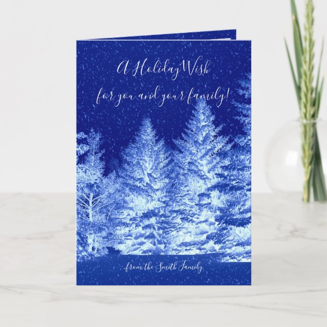 Cartes Pour Fêtes Annuelles Arbre de Noël bleu néon (Devant)