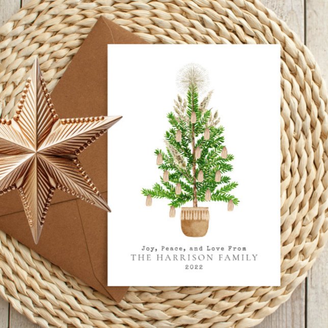 Cartes Pour Fêtes Annuelles Arbre de Noël Bohème en Macramé (Créateur téléchargé)