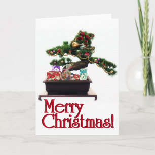 Cartes Pour Fêtes Annuelles Arbre de Noël Bonsai