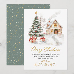 Cartes Pour Fêtes Annuelles Arbre de Noël botanique moderne non photo