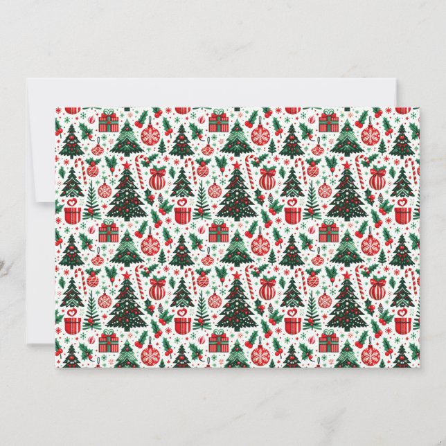 Cartes Pour Fêtes Annuelles Arbre de Noël, cadeaux, sucre de canne (Devant)