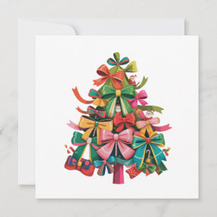 Cartes Pour Fêtes Annuelles Arbre de Noël Coquette Coloré Prépa Rose Noël