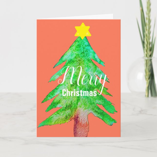 Cartes Pour Fêtes Annuelles Arbre de Noël couleurs funèbres modernes (Devant)