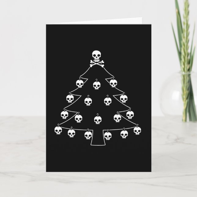Cartes Pour Fêtes Annuelles Arbre de Noël crâne (Devant)
