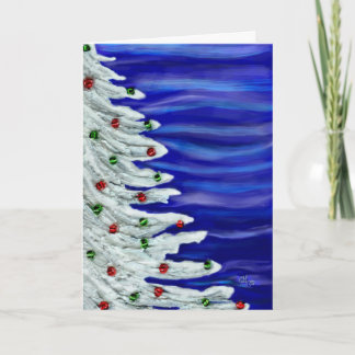 Cartes Pour Fêtes Annuelles Arbre de Noël dans le blanc