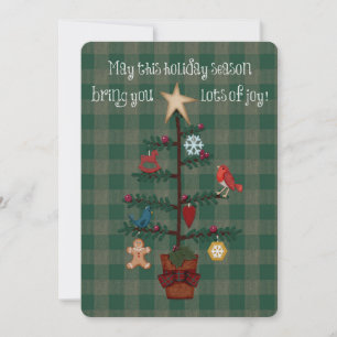 Cartes Pour Fêtes Annuelles Arbre de Noël d'art populaire