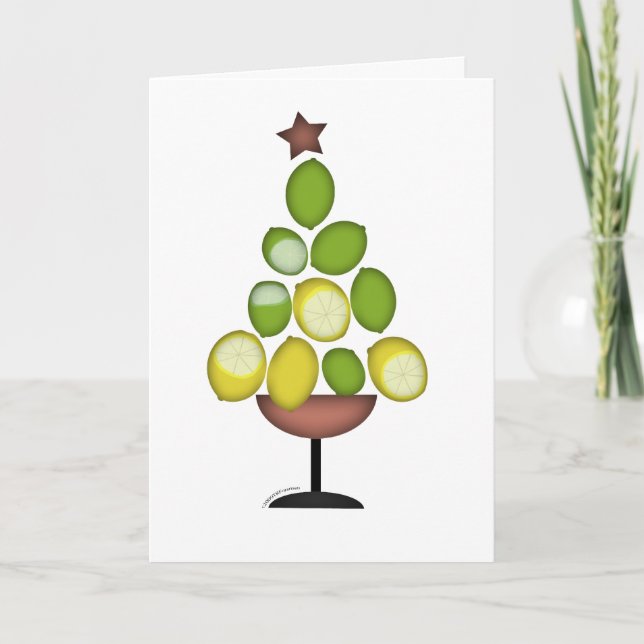 Cartes Pour Fêtes Annuelles arbre de Noël de chaux de citron avec (Devant)