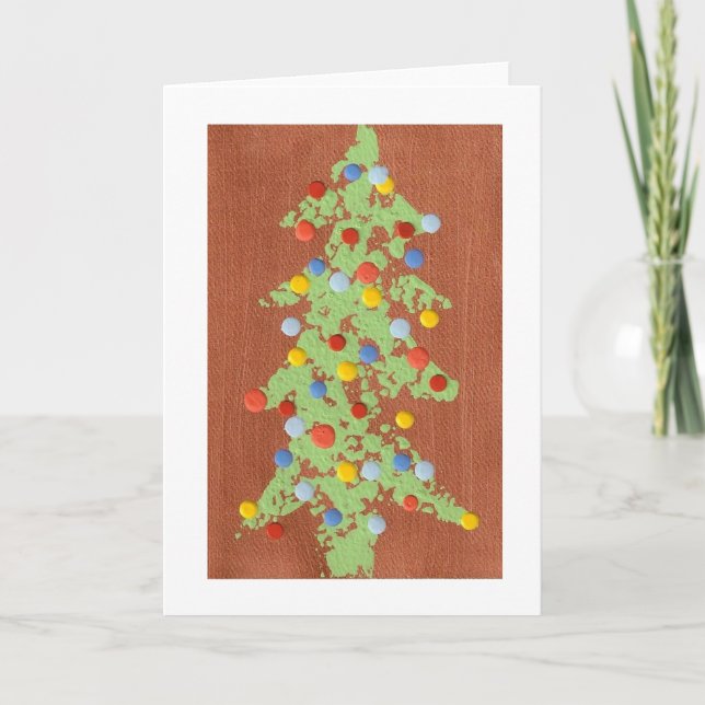 Cartes Pour Fêtes Annuelles Arbre de Noël de cuivre (Devant)