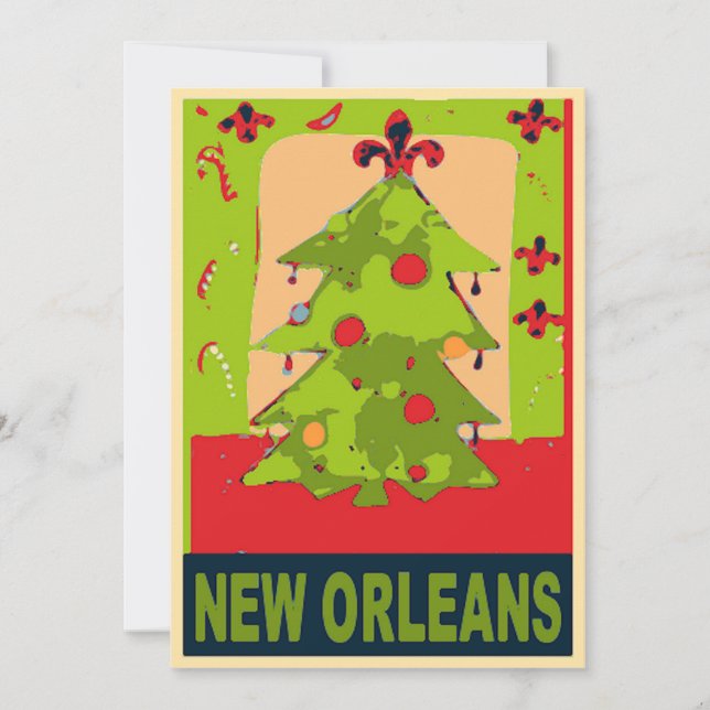 Cartes Pour Fêtes Annuelles Arbre de Noël de la Nouvelle-Orléans (Devant)