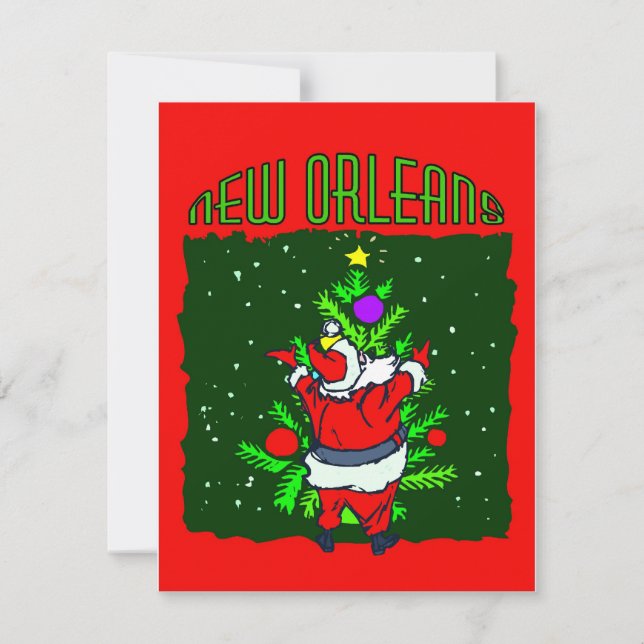 Cartes Pour Fêtes Annuelles Arbre de Noël de la Nouvelle-Orléans (Devant)