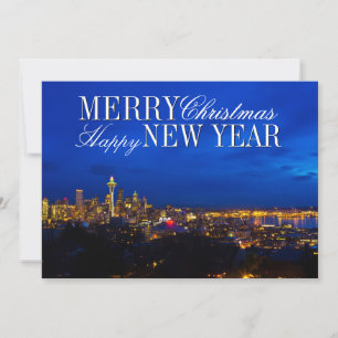 Cartes Pour Fêtes Annuelles Arbre de Noël de l'aiguille spatiale, Seattle Skyl