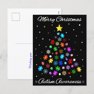Cartes Pour Fêtes Annuelles Arbre de Noël de l'autisme