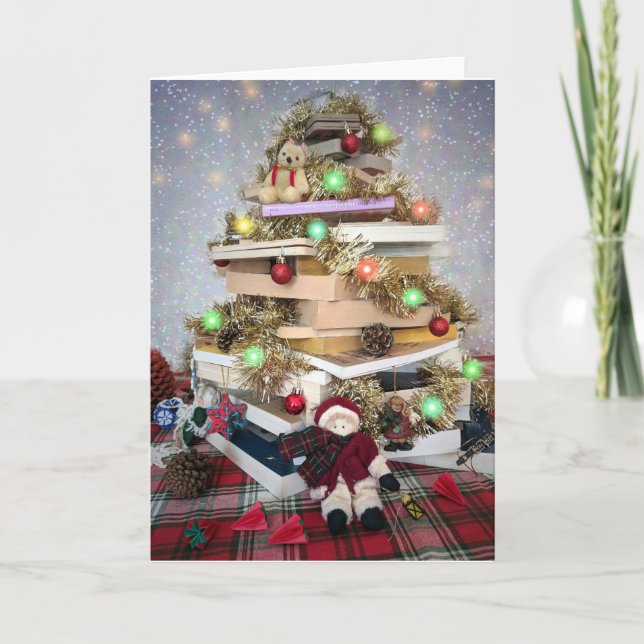 Cartes Pour Fêtes Annuelles Arbre de Noël de livre (Devant)