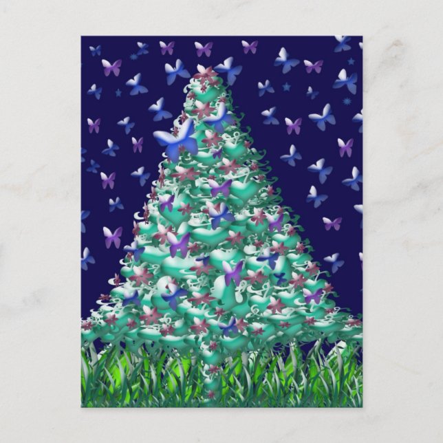 Cartes Pour Fêtes Annuelles Arbre de Noël de natures (Devant)