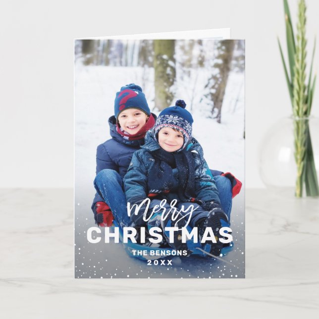 Cartes Pour Fêtes Annuelles Arbre de Noël de neige voiture 2 photo (Devant)