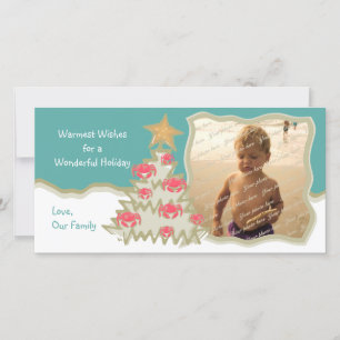 Cartes Pour Fêtes Annuelles Arbre de Noël de plage