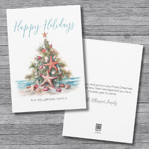 Cartes Pour Fêtes Annuelles Arbre de Noël de plage Joyeuses Fêtes