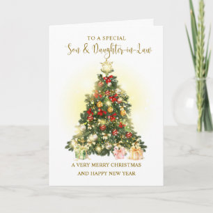 Cartes Pour Fêtes Annuelles Arbre de Noël de son et de sa belle-fille