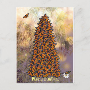 Cartes Pour Fêtes Annuelles Arbre de Noël des papillons Monarques