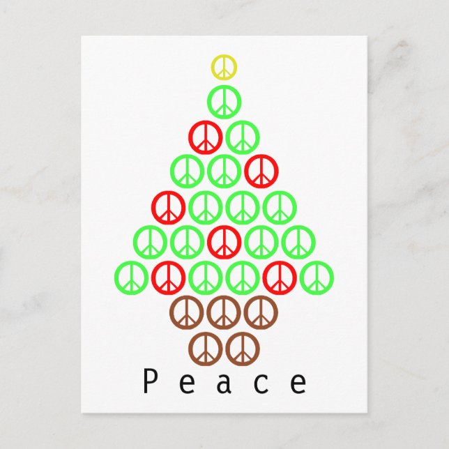 Cartes Pour Fêtes Annuelles Arbre de Noël des signes de paix (Devant)