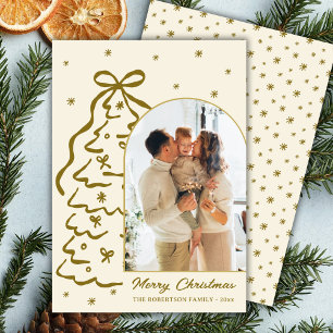 Cartes Pour Fêtes Annuelles Arbre de Noël dessiné à la main en arche photo Noë