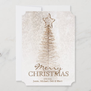 Cartes Pour Fêtes Annuelles Arbre de Noël d'or