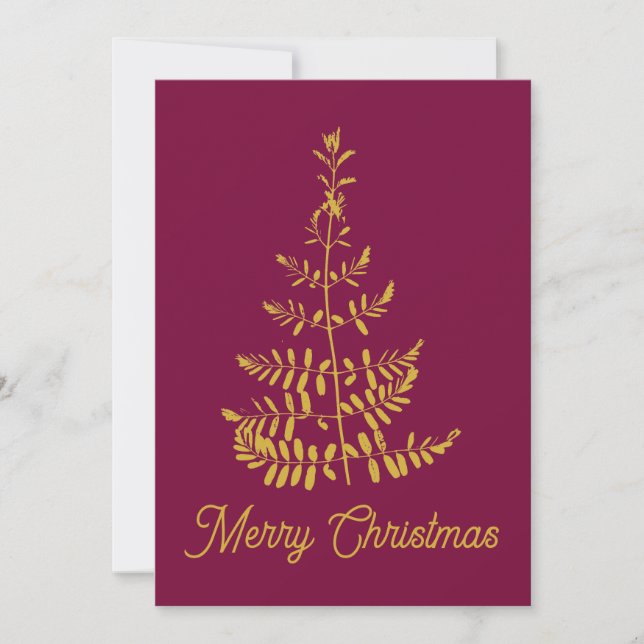 Cartes Pour Fêtes Annuelles Arbre de Noël d'or victorien (Devant)