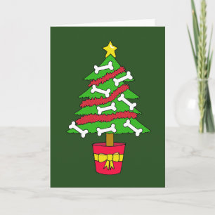Cartes Pour Fêtes Annuelles Arbre de Noël d'os de chien