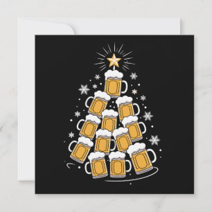 Cartes Pour Fêtes Annuelles Arbre de Noël drôle de bière Fêtes de fin d'année