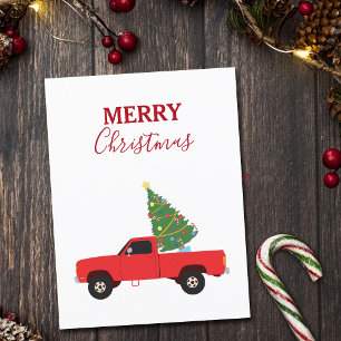 Cartes Pour Fêtes Annuelles Arbre de Noël du camion de ramassage